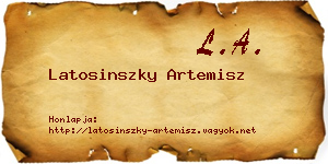 Latosinszky Artemisz névjegykártya